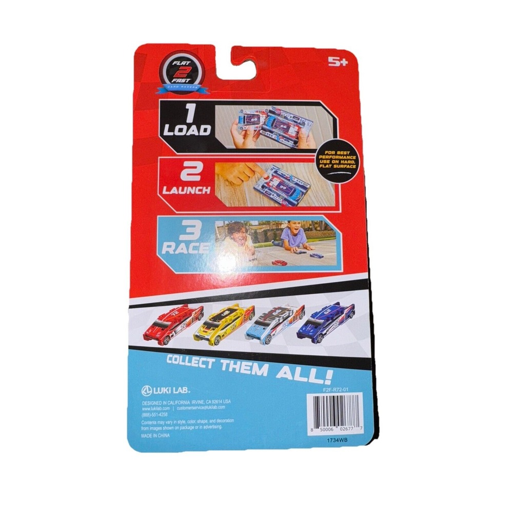 Luki Lab Flat 2 Fast Card Racers Red 72 Transforming Toy Car Launcher F2F-R72-01 - Picture 5 of 7